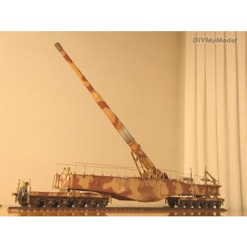 DIYMyModeI German Leopold K5 train gun DIY Handcraft Paper Model KIT Handmade Toy Puzzles Gift Movie props RU(Origin)
