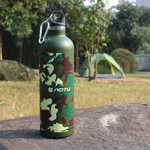 Stainless Steel Camouflage Insulation Camping Cup Water Bottle Portable Outdoor Sports Cups Hiking Cycling Running Travel Mug