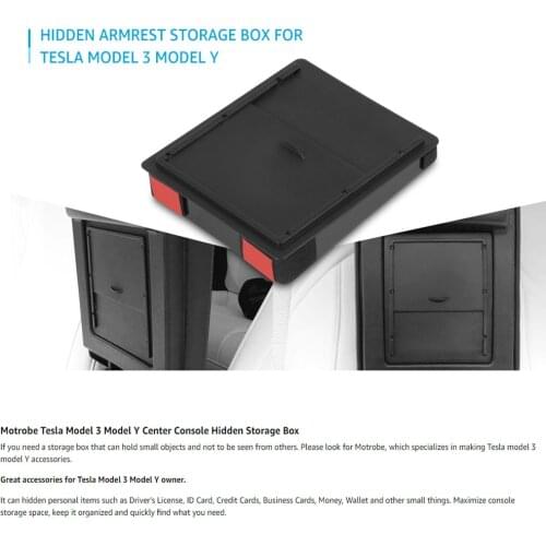 2018—2021 Center Console Organizer Armrest Hidden Storage Box for Tesla Model 3 / Model Y Accessories Armrest Box Storage Box