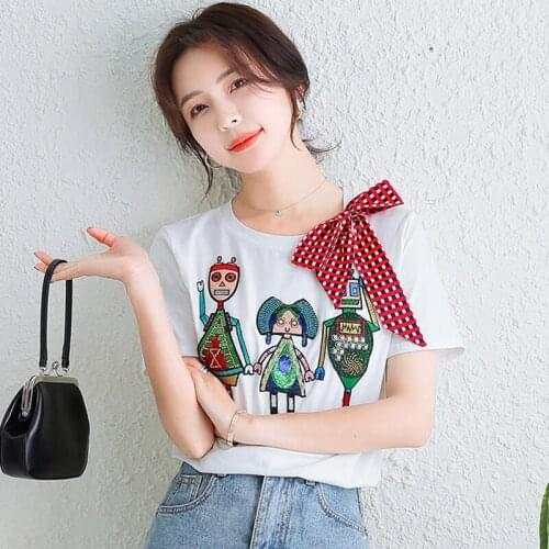 Qingerant Women's T-shirts With Sequins