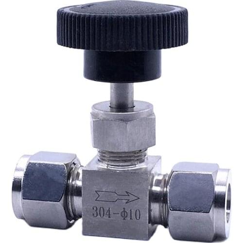 Adjustable needle valve stainless steel double ferrule needle valve SS304 straight tube casing 2 needle valve flow control