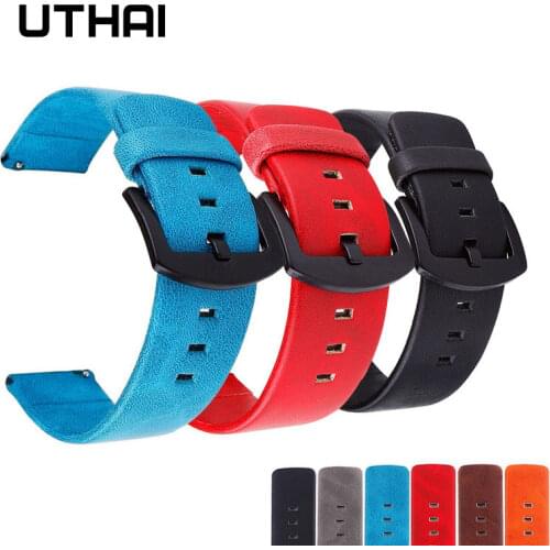 UTHAI P16 18/20/22/24mm Watch Strap Retro Leather Watch Strap 22mm Watch Band 18-24MM Watchbands
