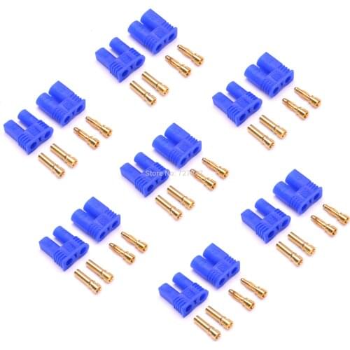 5pair EC2 / EC3 / EC5 Male Female Type Battery Connector Golden Battery Connector Bullet Plug For RC Accessories
