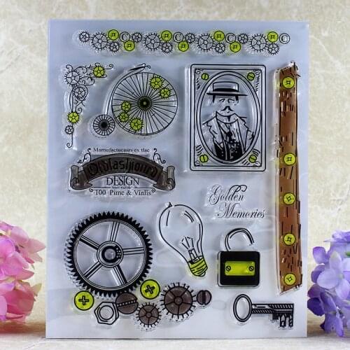 YINISE Silicone Clear Stamps For Scrapbooking Inventor DIY Album Paper Cards Making Decoration Embossing Rubber Stamp 15x18cm