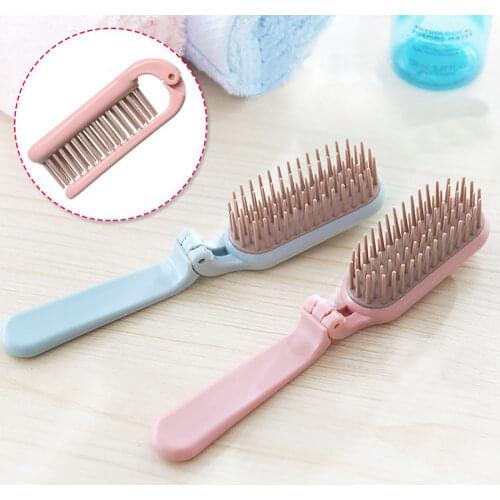 New Foldable Hair Comb Portable Travel Curling Straight Hair Brush Soft Tooth Anti Static Head Massager Hair Styling Accessaries