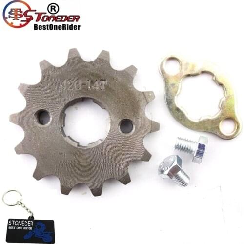 STONEDER 420 14 Tooth 20mm Front Chain Sprocket Gear For For 50cc 70cc 90cc 110cc 125cc 140cc 150cc 160cc ATV Pit Dirt Bike