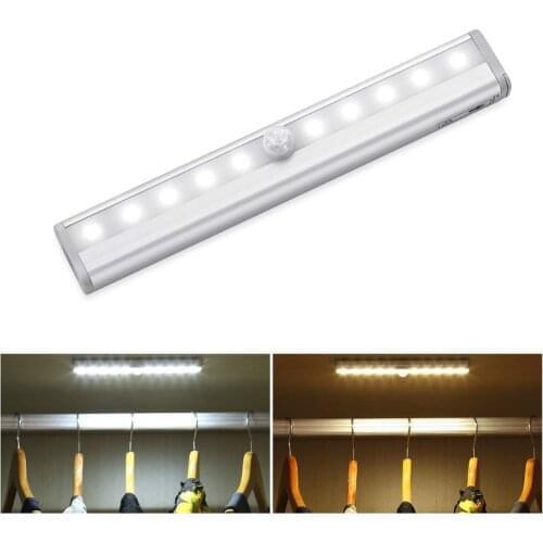 Motion Sensor LED Bar Light Aluminium Profile LED Nightlight Battery Powered Stairs Kitchen Cabinet Bar Lights Lighting