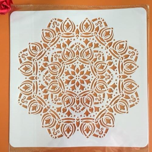 30 * 30cm Mandala Geometry DIY Wall Painting Layering Stencil Scrapbook Coloring Embossing Album Decorative Template plastic