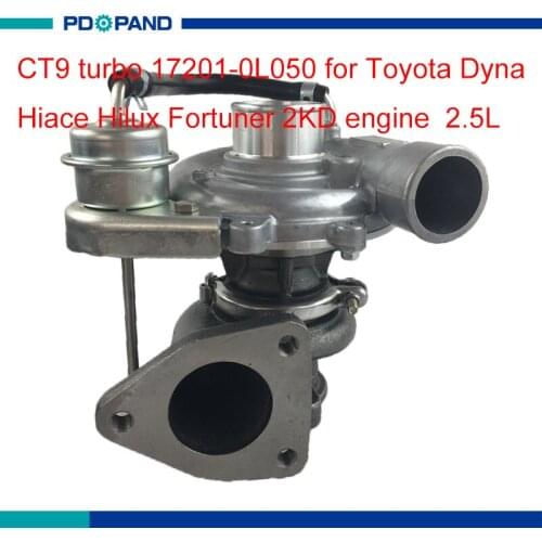 Turbo part CT9 turbocharger compressor for Toyota Hiace Hilux Dyna Regiusace Fortuner 2.5L 2KD-FTV engine 172010L050 1720130070