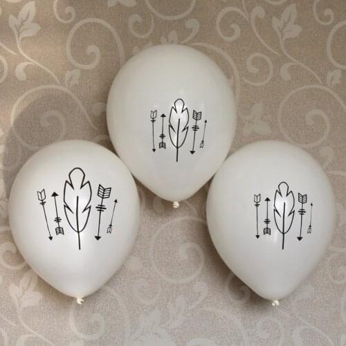 Arrows and Feather on White Party Balloons baby shower wild one party decoration kits 15ct