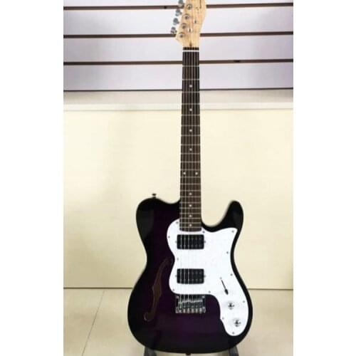 Top quality FDTL-2017 black color solid body F hollow white pickguard rosewood fretboard TL electric guitar, Free shipping