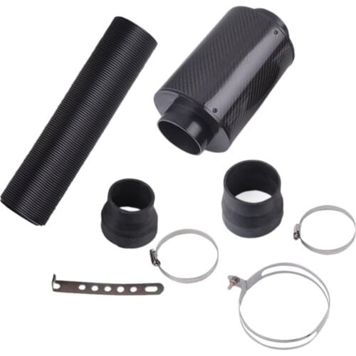 1 Set Universal Car Air Intake Filter Box Cold Feed Induction Kit Reduce Engine Carbon Deposit