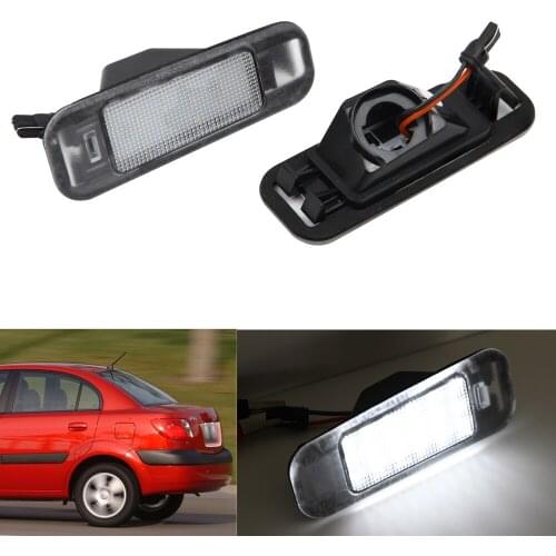 2pcs/1pair White Car Rear Number License Plate Lights Canbus 12V For Kia Rio Rio5 2006-2011