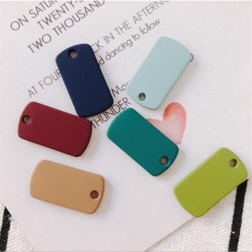 20pcs/lot New Retro Creative Leather Square Charms Connectors for Diy Fashion Earrings Alloy Pendant Jewelry Accessories