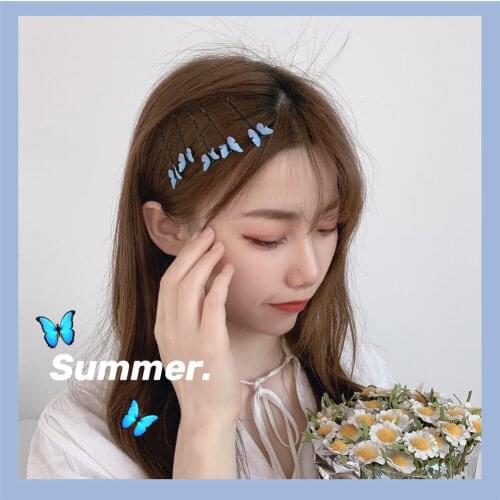 3 pcs Romantic Blue Butterfly Hairpin Fashion Beautiful Butterfly Hair Clips Women Girls Hair Accessories Set for kid