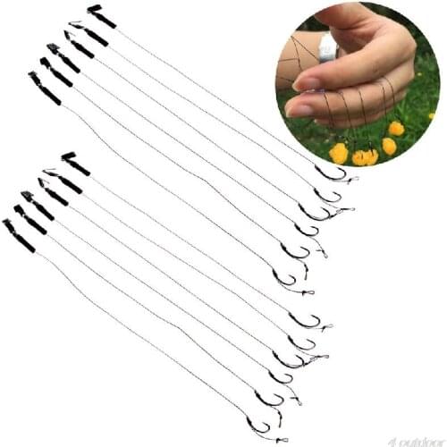 6Pcs Barbless Size 6 8 10 Carp Fishing Hook Tackle Hair Rigs Accessories Tackles M20 21 Dropshipping