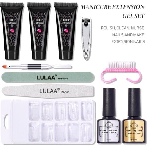 Nail Art Acrylic Gel Nail Gel 15ml Nail Extension Crystal Clear Gel Nail Gel Fast Building Gel Polish Enhancement Manicure Set