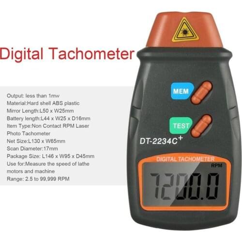 Non-Contact Motor Speed Gauge Revolution Spin Wholesale New 1set Digital Laser Tachometer RPM Meter