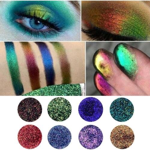 Glitter Chrome Eyeshadow Powder Chameleon Eyeshadow Pigments Mixed Colors Powder Pigment Glitter Mineral Eyeshadow Powder