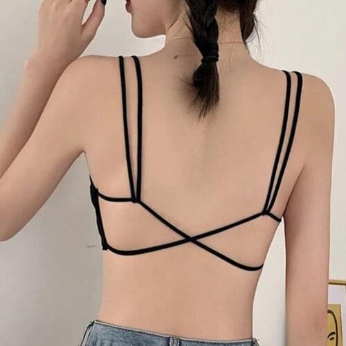 Backless Strapless Bra Push Up Women Bralette Wire Free Sexy Lace Thin Dots Lingerie Brassiere Low Back Underwear