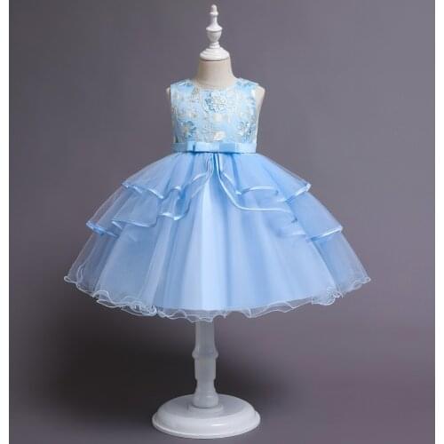 Kids Flower Girls Party Dress Evening Casual Princess Summer Girls Lace Frock Childrens Tutu Elegant Wedding Party Clothes