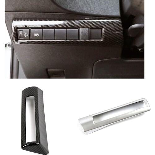 For Toyota Corolla 2019 2020 Head Lights Lamp Switch Button Decoration Cover Trim Carbon Fiber Silver Printed Interior Mouldings