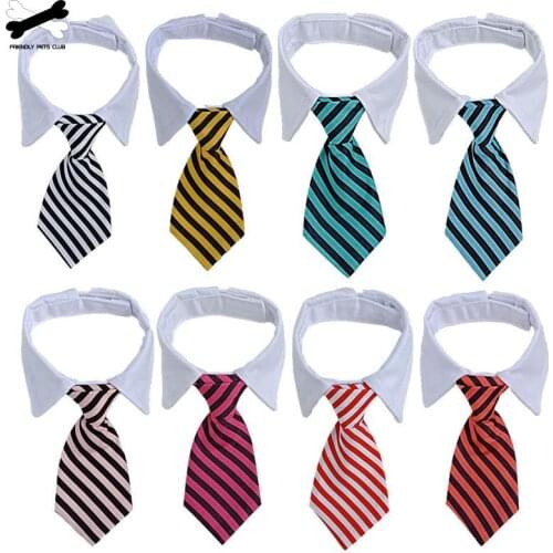 Dog Tie Strip Pet Supplies Striped Bowtie Collar Pet Adjustable Neck Tie 16 Styles Collar Scarf Dog Necktie For Party Wedding