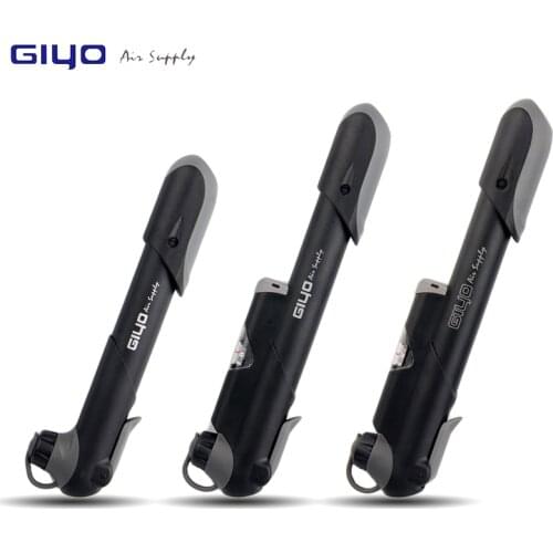 GIYO Mini Cycling Pump Presta Schrader Tire Bicycle Air Inflator AV/FV Valve Bike Pump Adaptors MTB Road Bicycle Pump with Gauge