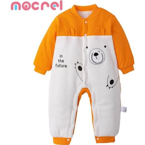 Pure Cotton, Clothing New Winter Baby Quilted Thickening Jumpsuit Climb a Suit Boys And Girl Baby Warm Cotton Baby Clothing