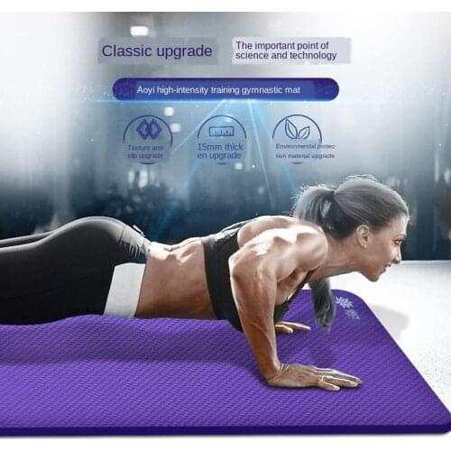 Yoga Mat Thicken 15mm Yoga Exercise Mats for Home Gym with Carrying Strap and Bag Gymnastics Fitness Anti-Skid Mat 185 x 80 cm