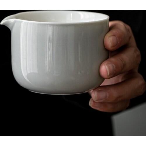 Japanese Style Ice Gray Smoky Gray Glaze Pitcher Small Household Ceramic Tea Pitcher Fair Cup Kung Fu Tea Set Mini Pitcher