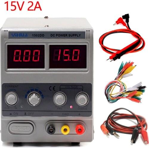 YIHUA 1502DD DC Power Supply Laboratory Adjustable Digital For Phone Repair 15V 2A Voltage Regulator Switching DC Power Supply