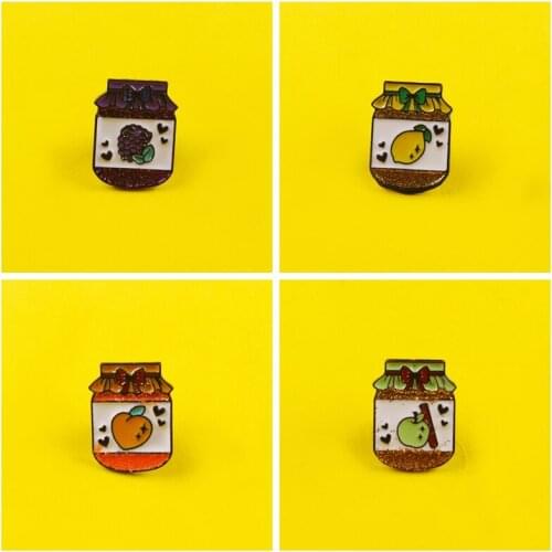 Canned Fruit Metal Cute Brooch pin Icon On Clothes Icon Metal Pins For Clothes Clothes Lapel Pin Gift Accessories Brooches Badge