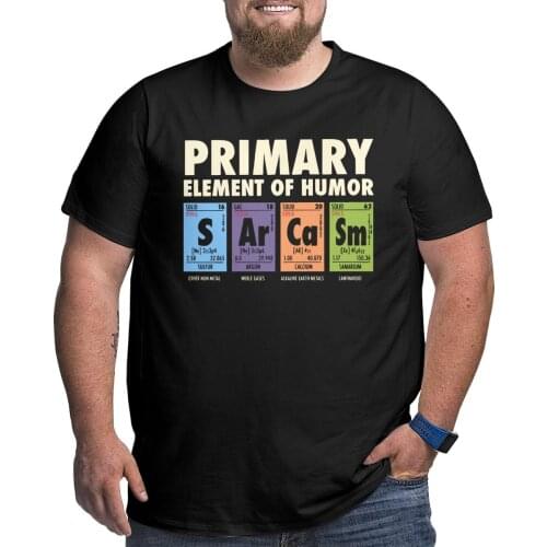 Men T-Shirt Periodic Table Of Humor 100% Cotton Big Tall Tee Shirt Short Sleeve Science T Shirt Crewneck Clothes Plus Size