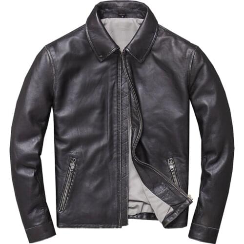 Automotive Leather Jackets Mens Sheepskin Jackets Spring Streetwear 4XL Male Real Leather Suede Coats Men Brand Clothing AA07