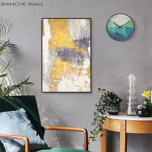 BIANCHE WALL Retro Wall Paint Abstract Wall Art Canvas Posters and Prints Painting Wall Pictures for Living Room Home Decor