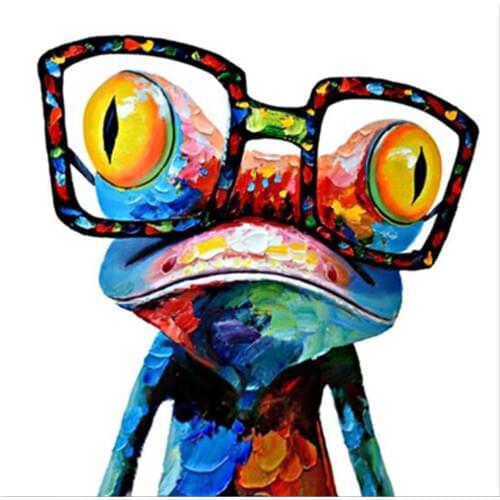 Wall Art Poster Animal Canvas Painting The Frog With Glass Wall Pictures For Living Room Home Decor No Frame