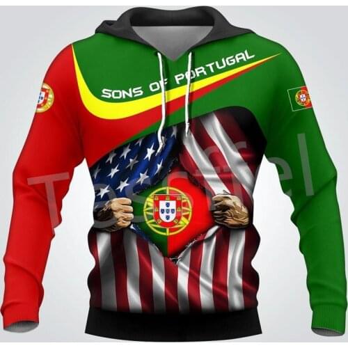 Tessffel New Brand Country Portugal Flag Symbol Harajuku Tracksuit 3DPrint Streetwear Pullover Autumn Funny Hoodies Men/Women 13