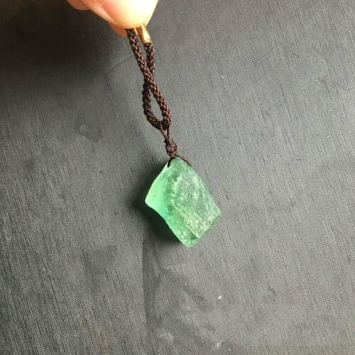 10pcs NaturalCrystal Pendant Healing DT Gemstone Wand Reiki Green Fluorite Wrap Braid Necklace Yoga Macrame for Men Women