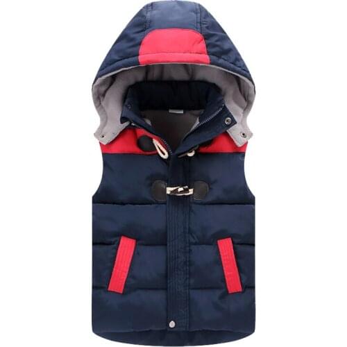 2019 new winter Girls Kids boys Down cotton vest thick warm hooded vest comfortable cute baby Clothes Children Clothing