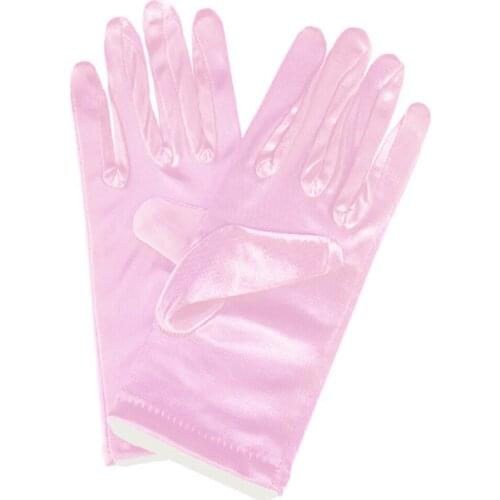 Pink Wedding Bridal Hand Gloves Short Finger Wrist Satin Cuffs Simple Wedding Accessories Mariage gant mariage femme More Colors