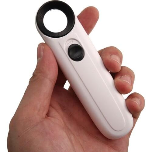 Handheld 40X Illuminated Magnifier Microscope Magnifying Glass Aid Reading for Seniors loupe Jewelry Repair Tool With 2 LED