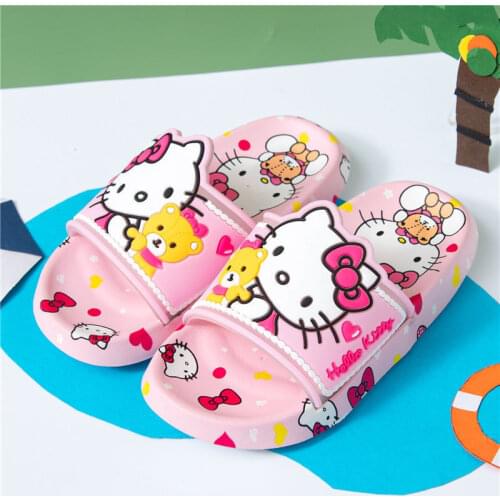 Sanrio Hello Kitty childrens slippers cartoon indoor non-slip kids beach sandals and slippers