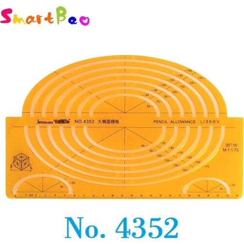 Large Ellipse Template 23cm Length, Pencil Allowance on 0.5mm Pencil Lead Template for Painting No.4352