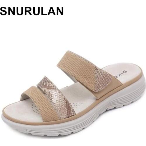 SNURULAN Slippers Summer Women Shoes Platform Bath Slippers Wedge Beach Slope Flops Shoes Women Slippers Flops Summer Outdoor