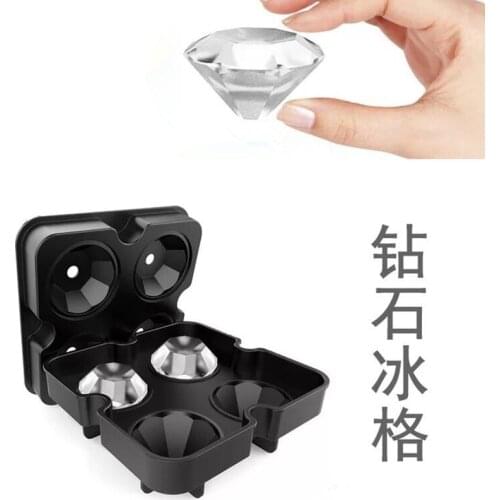 Silicone Diamond Ice Mould Bar Silicone Ice Tray Four-Made Ice Mould Personalized Whiskey Wine Ice Box