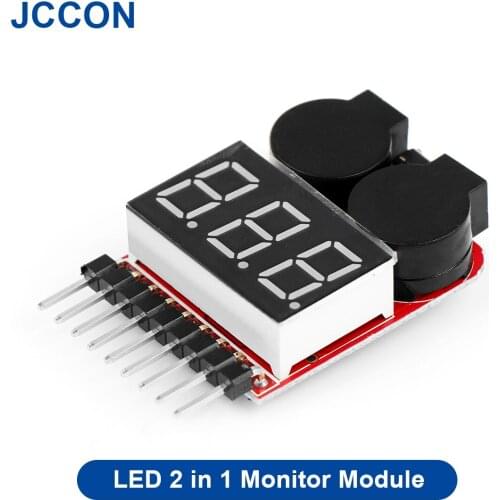 1-8S LED Low Voltage Buzzer Alarm Alarmer 2 in 1 Lipo Battery Voltage Indicator Checker Tester Monitor Module