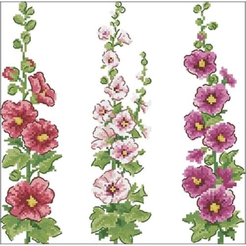 Three sticks of poppy patterns Counted Cross Stitch 11CT 14CT 18CT DIY Chinese Cross Stitch Kits Embroidery Needlework Sets