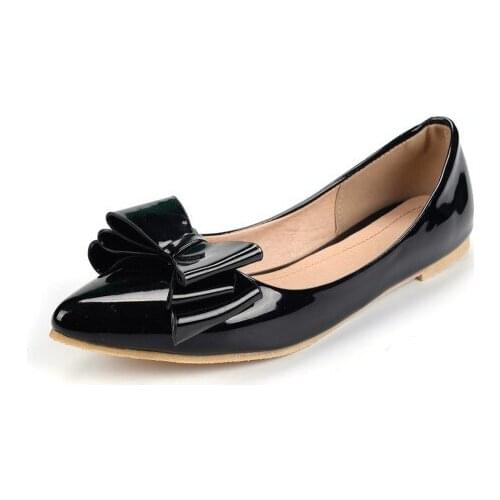 Big SizePointed bow flat sole shoes summer flat ladies women shoes woman