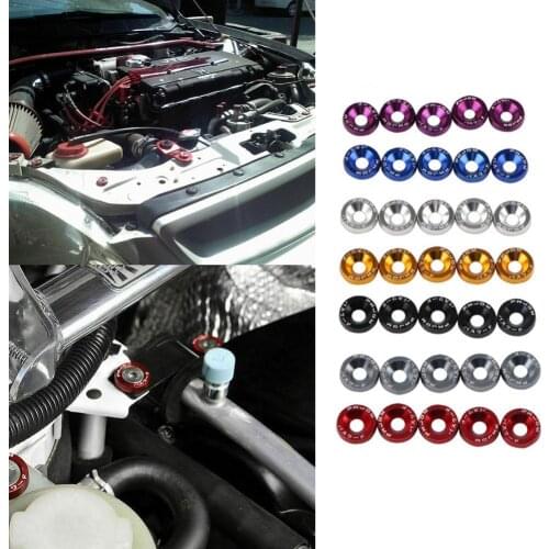 General 10pcs Aluminum M6 JDM Car Modified Hex Fasteners Bumper Engine Screws Car-styling High Fender Washer Concave Qualit J6G0